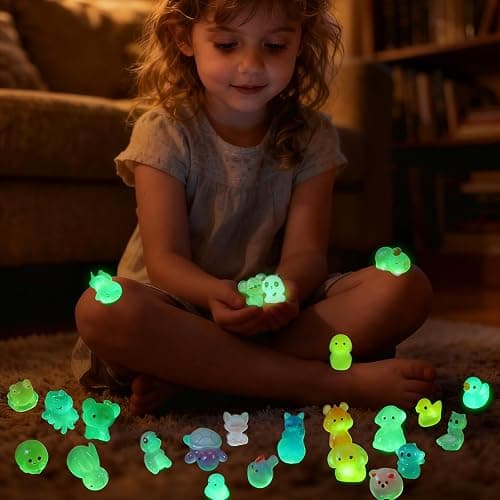 Mini Glow In The Dark Animal Resin Models, Resin Animals Mystery Bags, Individually Wrapped Blind Bags Tiny Animal Figurines, Collectible Mini Animals For Fairy Garden, DIY Crafts (50, animals) thumbnail 6