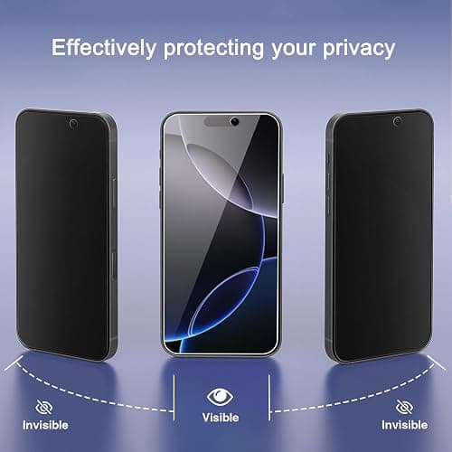 Ailun 3 Pack Privacy Screen Protector for iPhone 16 Pro Max [6.9 inch]+ 3 Pack Camera Lens Protector,Dynamic Island Compatible,Anti Spy Tempered Glass[9H Hardness][Not for iPhone 16e/16/16Pro/16Plus] thumbnail 2