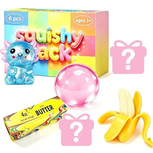 6 Pack Squishy Toy Set,Slow Rising Fidget Squeeze Toys,Stretchy Fidget Sensory Toy for Office Desk Decor - Image 1