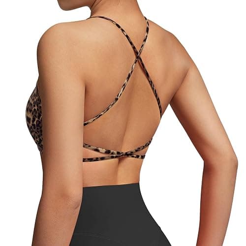 SUUKSESS Women 2 Piece Open Back Sports Bra Pack Strappy Workout Gym Yoga Crops thumbnail 2
