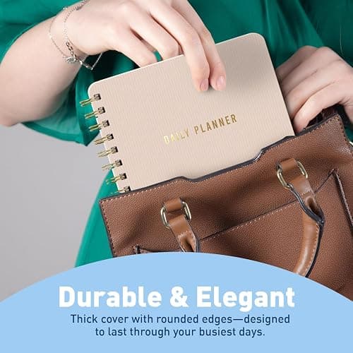 Sweetzer & Orange Daily Planner Notebook – Undated Two-Page Daily Layout with Hourly Schedule, To-Do List, Priorities, and Notes – 6.5" x 9.5" Spiral Bound Productivity Organizer – 160 Pages thumbnail 6