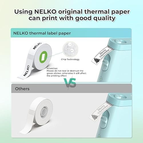 Nelko Label Maker Machine with Tape, P21 Bluetooth Label Printer, Wireless Mini Label Makers with Multiple Templates for School Office Home, Cyan thumbnail 9