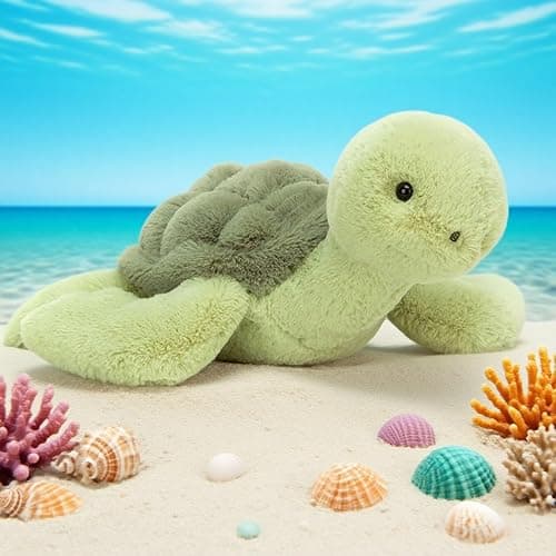 APJlKG 11.8Inch Weighted Plush Turtle Stuffed Animal Plush Soft Turtle Plush Toy A Christmas Birthday Gift for Boys and Girls,Green thumbnail 2