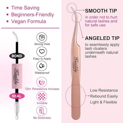 Plume Brown Lashes Natural Lash ClustersWith Invisible Band DlY Lash Extension Kit Eyelash Kit with Bond and Seal 8-16mm C Curl Beginner Individual Lashes Long lasting Makeup For Girl thumbnail 3