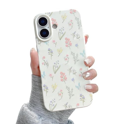QLTYPRI for iPhone 16 Case Cute Pink Floral Flower, Muticolor | Cute Flower Pattern Aesthetic Phone Case,Raised Camera Protection,Slim Soft TPU Shockproof Protective Cover for Girls Women - Image 1