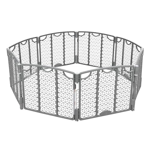 Evenflo Versatile Play Space Adjustable Play Area, Plastic, 8-Panel (Cool Gray) - Image 1