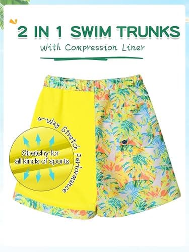 Valcatch Boys Swim Set with Long Sleeve Rash Guard and Swim Trunks Kids Youths Two Pieces Bathing Suit UPF 50+ Swimwear thumbnail 3
