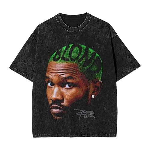 Frank Music Ocean Mens Vintage Oversized T Shirt Fashion Crew Neck Short Sleeve Shirts Unisex - Image 1