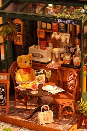 Rowood Miniature House Kits for Adults,DIY Mini House Building Kit,Wooden Dollhouse Kit with LED for Adults Beginners as Birthday (Tipsy Restaurant) thumbnail 7