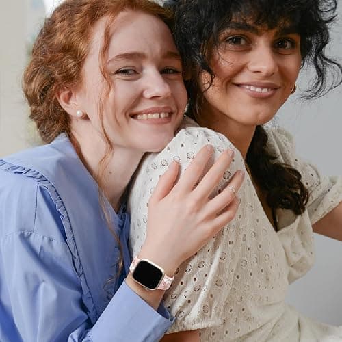 Witzon Floral Band Compatible with Apple Watch Bands For Women 40mm 41mm 38mm 42mm 44mm 45mm 46mm 49mm, Engraved Cute Flower Silicone Dressy Strap for iWatch Series 11 10 9 8 7 6 5 4 3 2 SE Ultra thumbnail 9