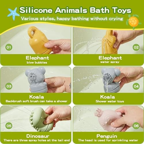 Mold-Free Baby Bath Toys 9PCS | Safe, Easy Clean & Fun Stackable Boats & Silicone Bath Toys for Babies 6-12M & Kids Ages 1-3 | Non-Toxic Bathtub, Pool & Water Table Toys for Babies and Toddlers thumbnail 3