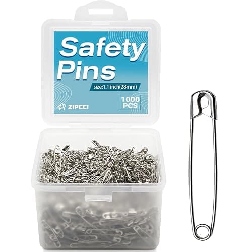 ZIPCCI 1000 Pcs 1.1 inch Nickel Plated Mini Safety Pins - Image 1