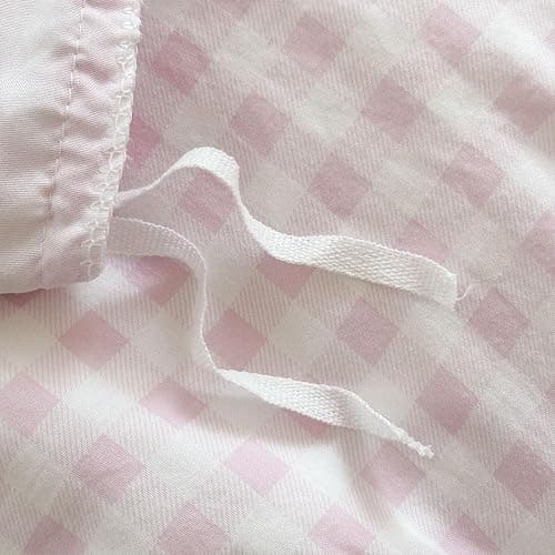 NSNLGSGC Pink Gingham Ruffle Duvet Cover Queen Size, 3 Pieces Soft Pre-Washed Microfiber Checked Plaid Comforter Cover Set, Vintage Farmhouse Bedding Set(Pink Gingham, Queen 90"x90") thumbnail 7