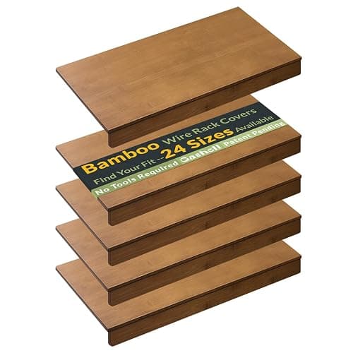 Gashell Wire Shelf Covers, Bamboo Wire Rack Covers for Pantry, Closet (4pcs, 30" W x 12" D) - Image 1