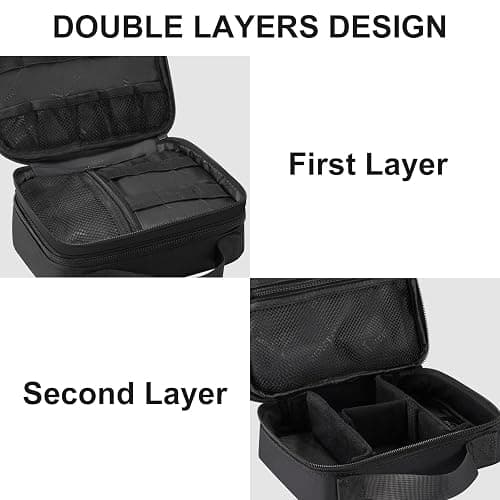 MATEIN Electronic Organizer Travel Case, Small Double Layers Cable Organizer for Travel Accessories, Water Resistant Portable Tech Case for Phone, Cords, Charger, Earphone, Tech Gifts, Black thumbnail 6