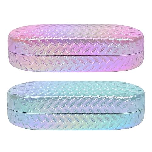 ZKFLLO 2 PACK Large Hard Shell Sunglasses Case, Protective Case For Sunglasses and Eyeglasses