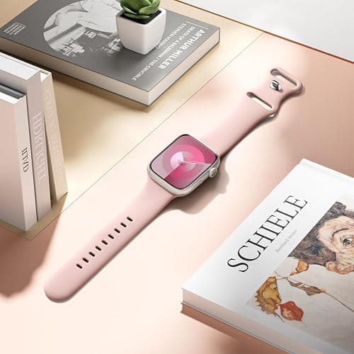 Charlam Compatible with Apple Watch Strap 40mm 41mm 38mm 42mm (Series 10 11) for Women Men, Sport Band Soft Silicone Replacement Straps for iWatch SE Series 11 10 9 8 7 6 5 4 3 2 1 SE 3, Sandpink thumbnail 8