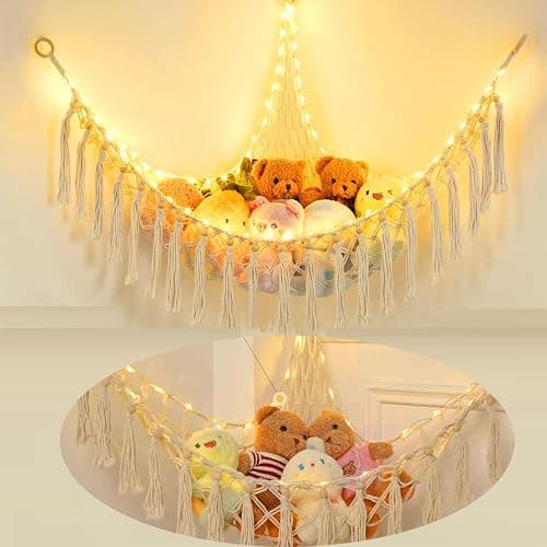 Stuffed Animal Storage Hammock Wall Hanging Corner Plush Toy Net Holder thumbnail 2
