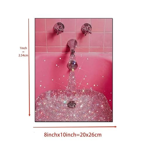 Pink Bathroom Ambiance Canvas Print - Bathtub Aesthetic Wall Art Poster for Bedroom and Living Room Decor 12x16inch(30x thumbnail 6