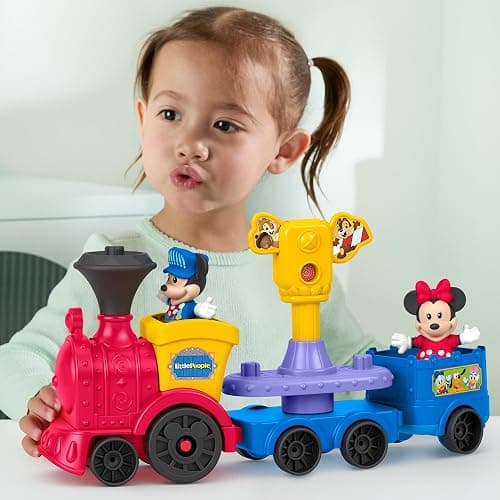 Fisher-Price Little People Toddler Toy Disney Jr Mickey & Minnie Musical Train with 2 Figures for Pretend Play Kids Ages 18+ Months thumbnail 2