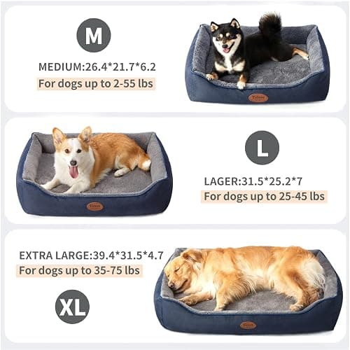 Tidore navy medium dog bed (orthopedic) w washable/removable cover thumbnail 3