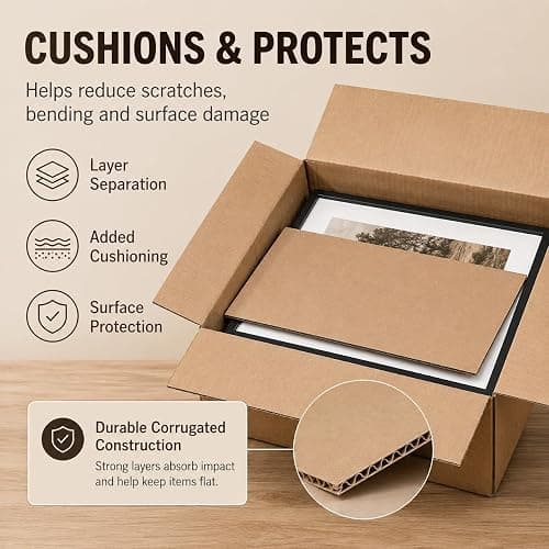 60 Pack Corrugated Cardboard Sheets 8.5 x 11 Inch, Kraft Cardboard Sheets for Crafts, DIY Projects, Art Supplies, Packaging Inserts and Printing thumbnail 5