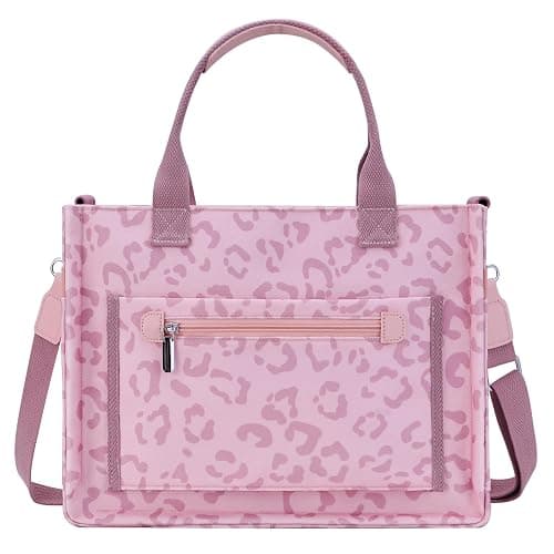 FIORETTO Womens Canvas Tote Bag Purse with Individual Compartment, Zipper Top, Reinforced Bottom & Luggage Sleeve thumbnail 3