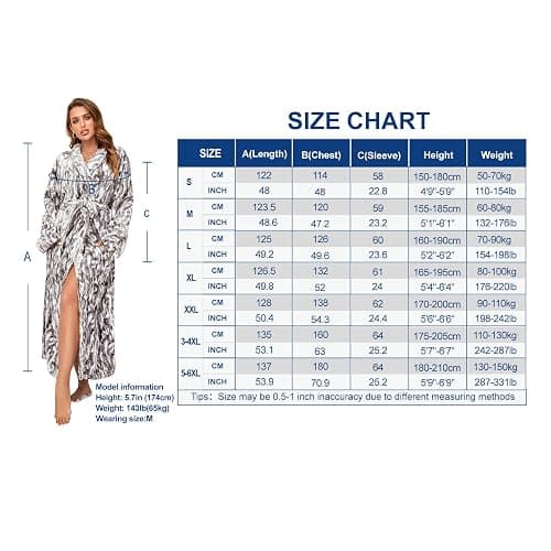 RONGTAI Womens Bathrobe Ladies Fleece Plush Warm Long Robes thumbnail 5
