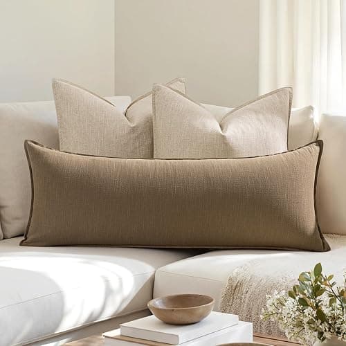 MIULEE Decorative Long Lumbar Throw Pillow Cover for Bed 14x36 Khaki Boho Farmhouse Neutral Couch Pillowcase Pack of 1 Accent Modern Sofa Cushion Livingroom Home Decor (Covers Only) thumbnail 3