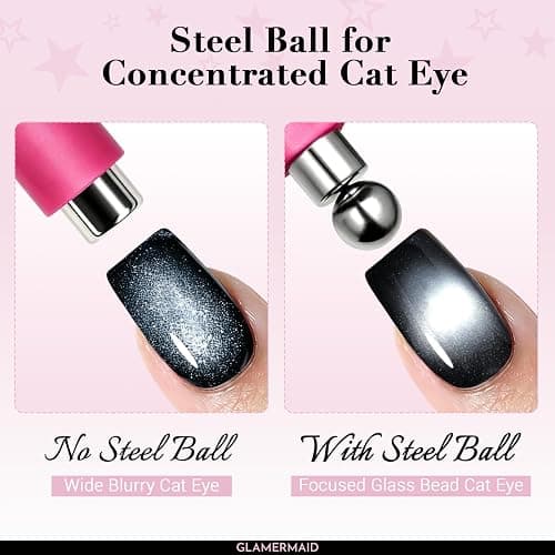 GLAMERMAID Multi-Head Cat Eye Nail Magnet Kit, Multi-Effect Nail Art Tools | French Cat Eye Concentrated Cat Eye Easy User Operation Diverse Nail Styles Strong Stable Magnetism Silicone Anti-Drop Design thumbnail 4