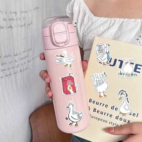 Funny Goose Stickers for Water Bottle, ZLWSD Cute Cartoon Goose Vinyl Decals for Kids Teens Adults, 50Pcs Animals Waterproof Labels Sticker for Graffiti Cups Guitar Luggage Scrapbook thumbnail 7