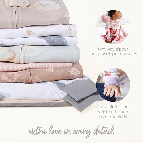 Burt's Bees Baby Girls Organic Cotton, Snug Fit Footed Sleeper Pajamas thumbnail 4