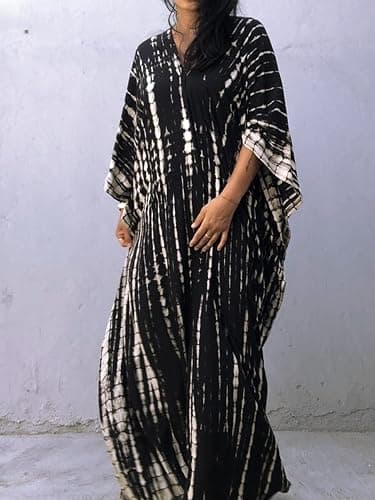 SMUDGE Life Kaftan Dresses for Women Plus Size Summer Beach Dress with Print and Swim Cover Ups thumbnail 8