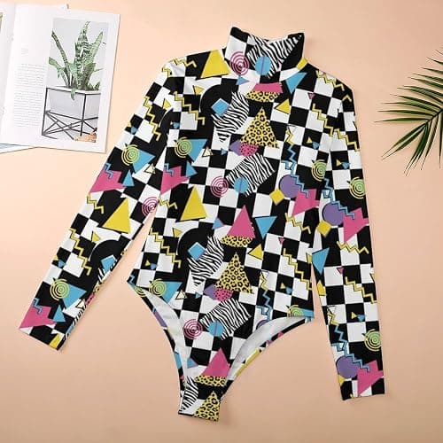 PUYWTIY Women’s Body Suits Tops, Slim Mock Turtle Neck Bodysuit Stretchy Basic Tops Fashion Long Sleeve Jumpsuit thumbnail 8