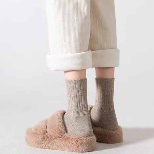 Thin Cashmere Socks, Soft Socks Women Above Crew Socks 5 Pairs Size 5-9 thumbnail 8