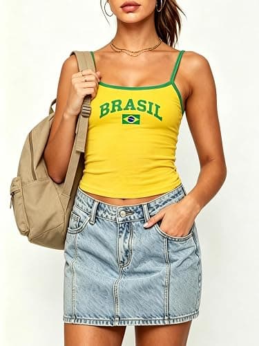 NUFIWI Women Graphic Tank Top Spaghetti Strap Embroidered Crop Tops Sleeveless Cute Baby Tee Y2k Jersey Camisole thumbnail 3