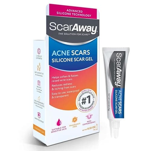 ScarAway Acne Scar Treatment, Clear Silicone Scar Gel, 100% Medical-Grade, Helps Improve Size, Color & Texture of Post-Acne Hypertrophic & Keloid Scars on Face & Body, Water Resistant, 15 grams - Image 1