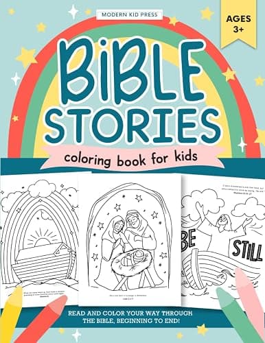 The Bible Stories Christian Coloring Book for Kids: Read and Color Your Way Through the Bible, Beginning to End - Image 1