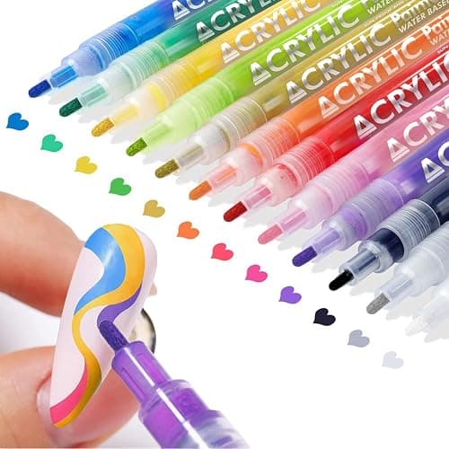IONSGAKO 12 Colors Nail Art Pens Set Nail Polish Pens Nail Art Drawing Pen Quick Dry Waterproof Nail Art Painting Pens kit for Home DIY Nail Art Design - Image 1
