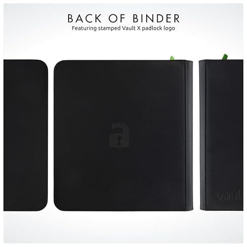 Vault X 12 Pocket Trading Card Zip Binder, 480 cards, Premium Exo-Tec Album Material, 20 Side-Loading Pages, Folder for Collectible Card Games, Sports, TCG (Black) thumbnail 8