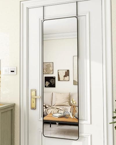 Protylctaster Door Mirror Full Length,Over The Door Mirror,48"x14" Full Length Mirror,Door Mirror, Mirror Full Length Door Hanging(Black) thumbnail 5
