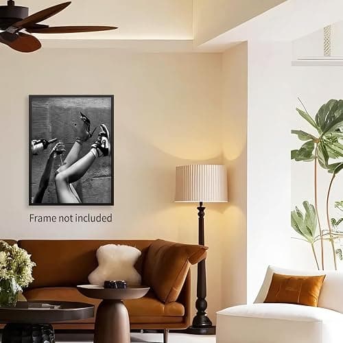 Heltrappe Elegant Urban Feminist Poster Black and White Wall Art Funky Vintage Aesthetic Trendy Bar Cart Decor Wine Canvas Prints Bar Wall Decor 12x16 inch Unframed thumbnail 5
