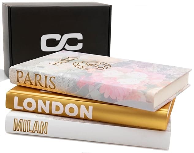 Decorative Books for Home - Shelf Decor Accents - Set of 3 - Modern Hardcover Book Stack - Matte Gold Coffee & Entry Table Decoration - Contemporary Display - Fashion Designer Dresser Aestethics thumbnail 7