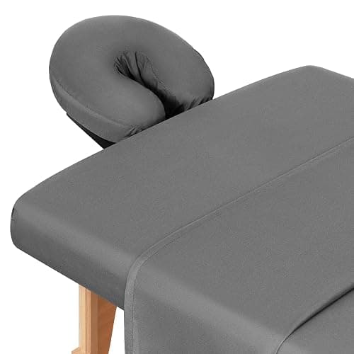 Comfyanno Massage Table Sheets Sets, 3 Pcs Professional Microfiber Massage Bed Cover Sheets, Soft, Light-Weight, Stain & Wrinkle Resistant, Includes Flat & Fitted Sheet, Face Cradle Cover - Gray thumbnail 7