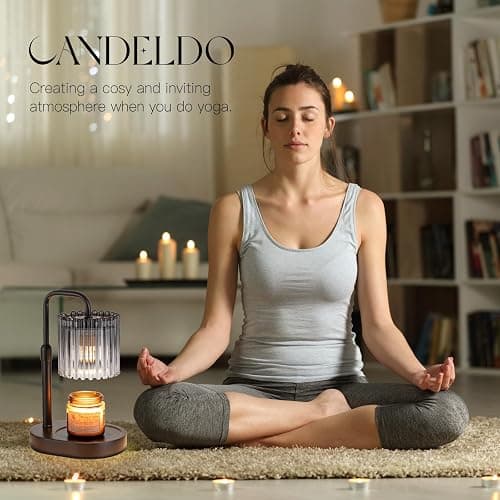 Candeldo Candle Warmer Lamp with Timer: Black Candle Warming Lamp Height Adjustable Wax Melt Warmer Dimmable Modern Farmhouse New Home Bedroom Decor Christmas Housewarming Gift for Women thumbnail 9