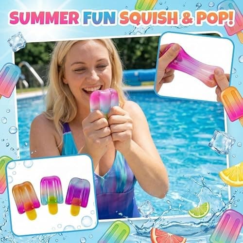 Ice Cream Squishy Fidget Toys Summer Squeeze Sensory Slow Rise Fidget Squishy Stress Ball Relief Easter Basket Stuffers Squishies Slow Rising Fidget Toy Party Favors for Anxiety Relief Birthday Gift thumbnail 4