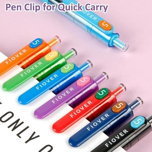 FIOVER Colored Gel Pens, 0.5mm Quick Dry Ink Fine Point Smooth Writing Colorful Pens for Journaling, School Supplies, Gifts for Nurses and Teens, Stocking Stuffers for Women (8PCS) thumbnail 7