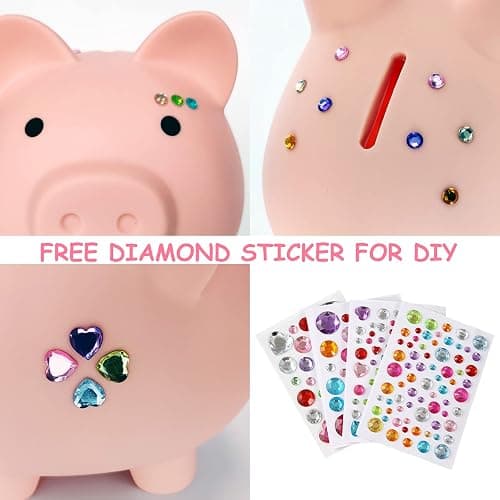 PJDRLLC Piggy Bank, Unbreakable Plastic Money Bank, Coin Bank for Girls and Boys, Medium Size Piggy Banks, Practical Gifts for Birthday, Easter, Christmas (Flesh-Colour) thumbnail 7