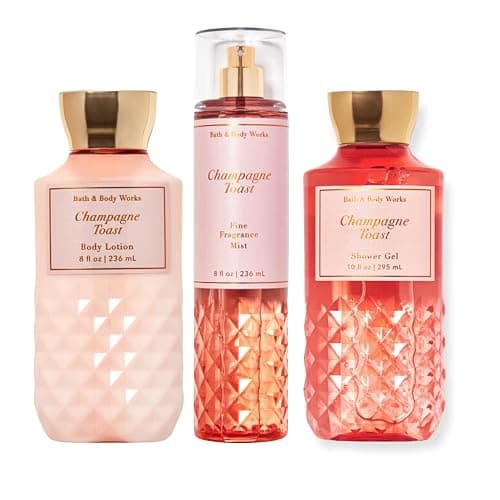 Bath & Body Works - Champagne Toast - Daily Trio - Shower Gel, Fine Fragrance Mist & Super Smooth Body Lotion (Packaging Varies) - Image 1