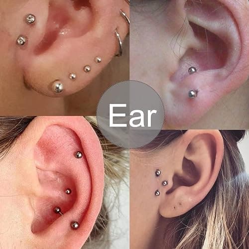Longita Fake Piercings - Nose Ring, Eyebrow, Lip Ring, Labret Studs & More - Adhesive Face Jewelry thumbnail 9
